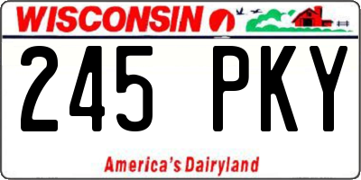 WI license plate 245PKY