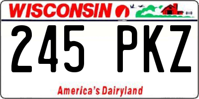 WI license plate 245PKZ