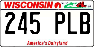 WI license plate 245PLB