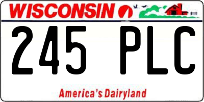WI license plate 245PLC