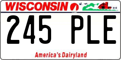 WI license plate 245PLE