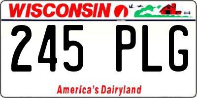 WI license plate 245PLG