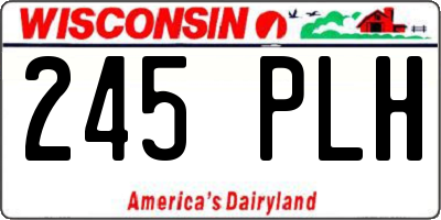 WI license plate 245PLH