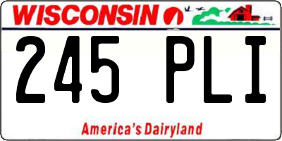 WI license plate 245PLI