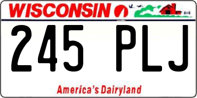 WI license plate 245PLJ