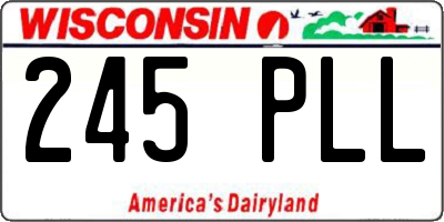 WI license plate 245PLL