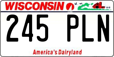 WI license plate 245PLN