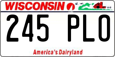 WI license plate 245PLO