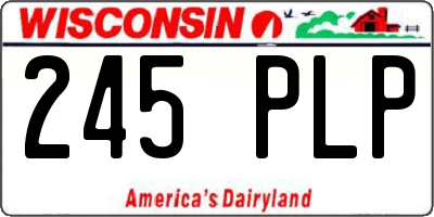 WI license plate 245PLP