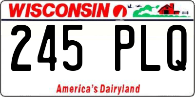WI license plate 245PLQ
