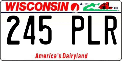 WI license plate 245PLR