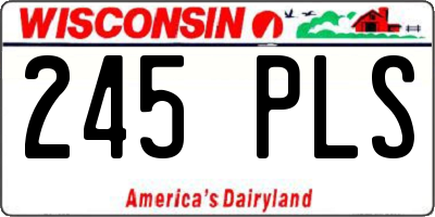 WI license plate 245PLS