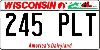 WI license plate 245PLT