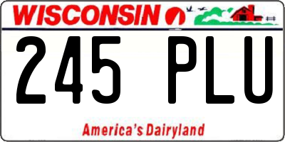 WI license plate 245PLU