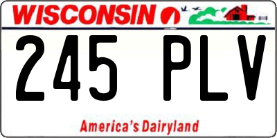 WI license plate 245PLV