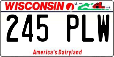 WI license plate 245PLW