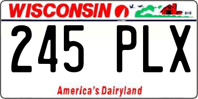 WI license plate 245PLX