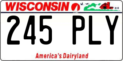 WI license plate 245PLY
