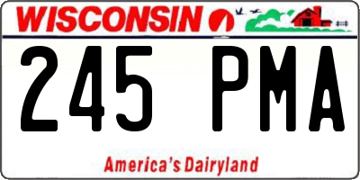 WI license plate 245PMA