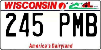 WI license plate 245PMB