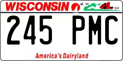 WI license plate 245PMC