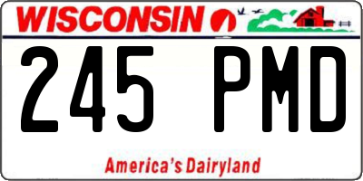 WI license plate 245PMD