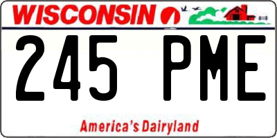 WI license plate 245PME