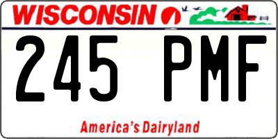WI license plate 245PMF