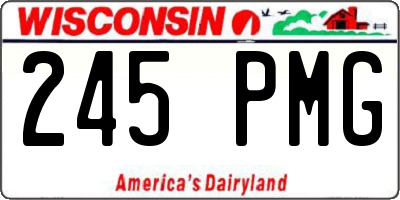 WI license plate 245PMG