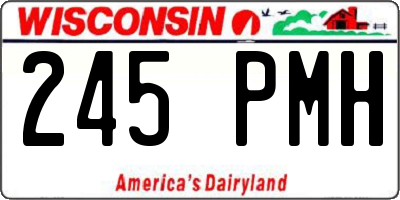WI license plate 245PMH