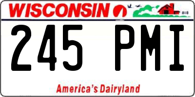 WI license plate 245PMI