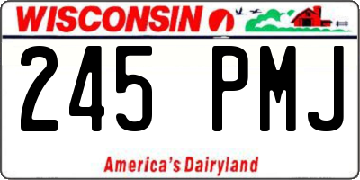 WI license plate 245PMJ