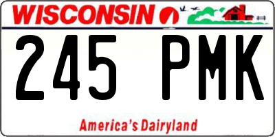 WI license plate 245PMK