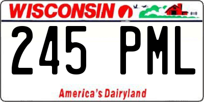 WI license plate 245PML
