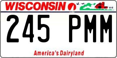 WI license plate 245PMM