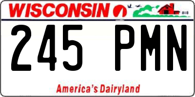 WI license plate 245PMN