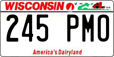 WI license plate 245PMO