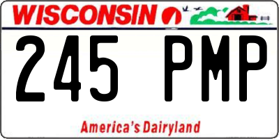 WI license plate 245PMP