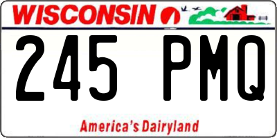 WI license plate 245PMQ
