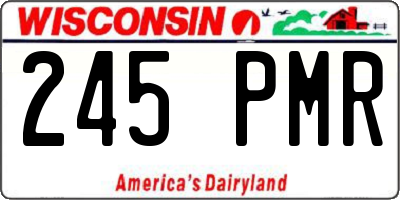 WI license plate 245PMR