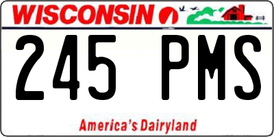 WI license plate 245PMS