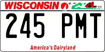 WI license plate 245PMT