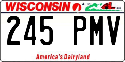 WI license plate 245PMV