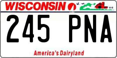 WI license plate 245PNA