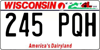 WI license plate 245PQH