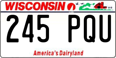 WI license plate 245PQU