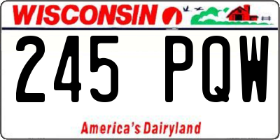WI license plate 245PQW