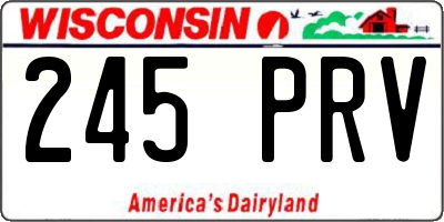 WI license plate 245PRV