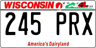 WI license plate 245PRX