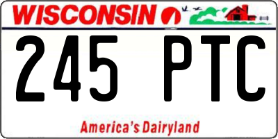 WI license plate 245PTC